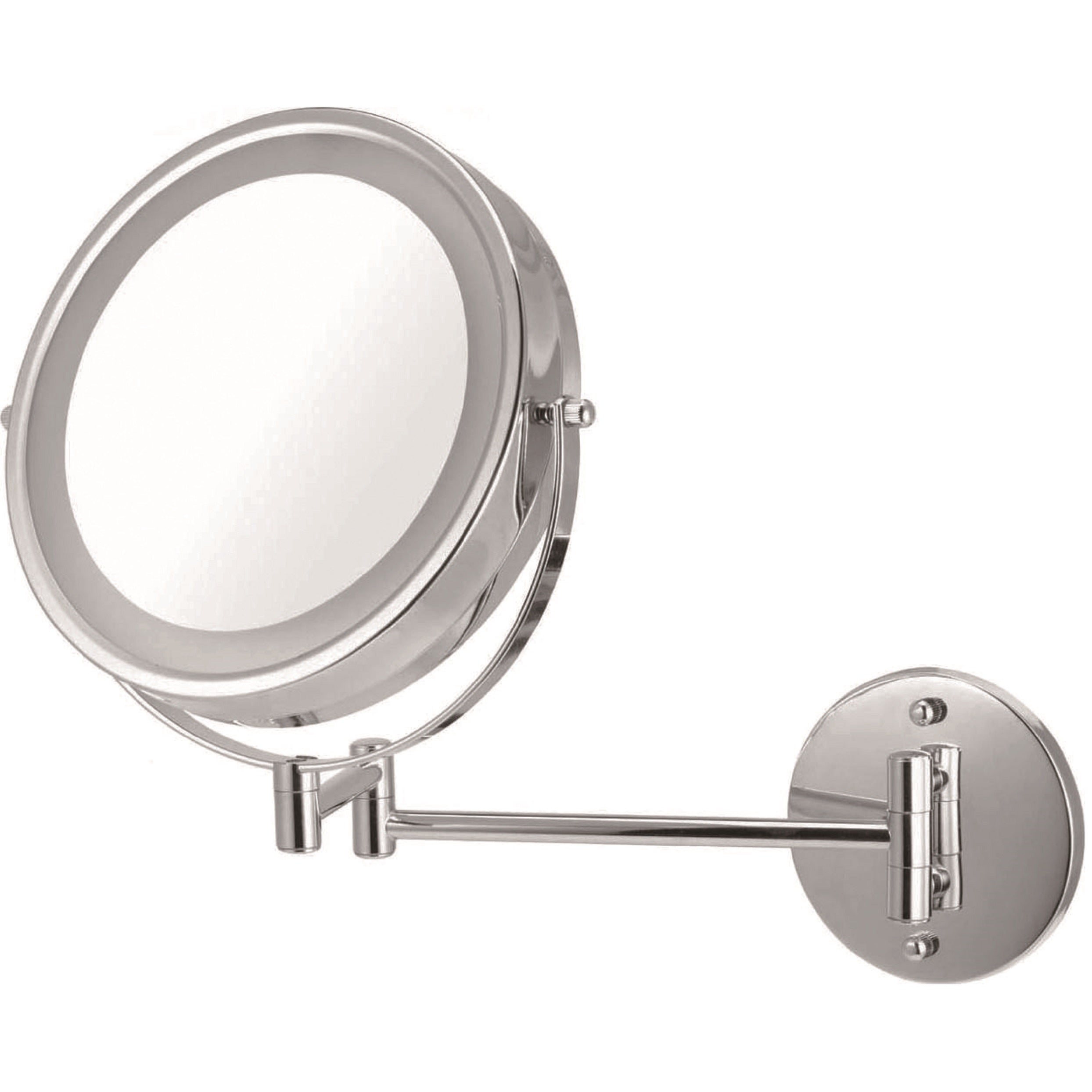 Miroir mural éclairé double face de 8,5 po - Nickel brossé