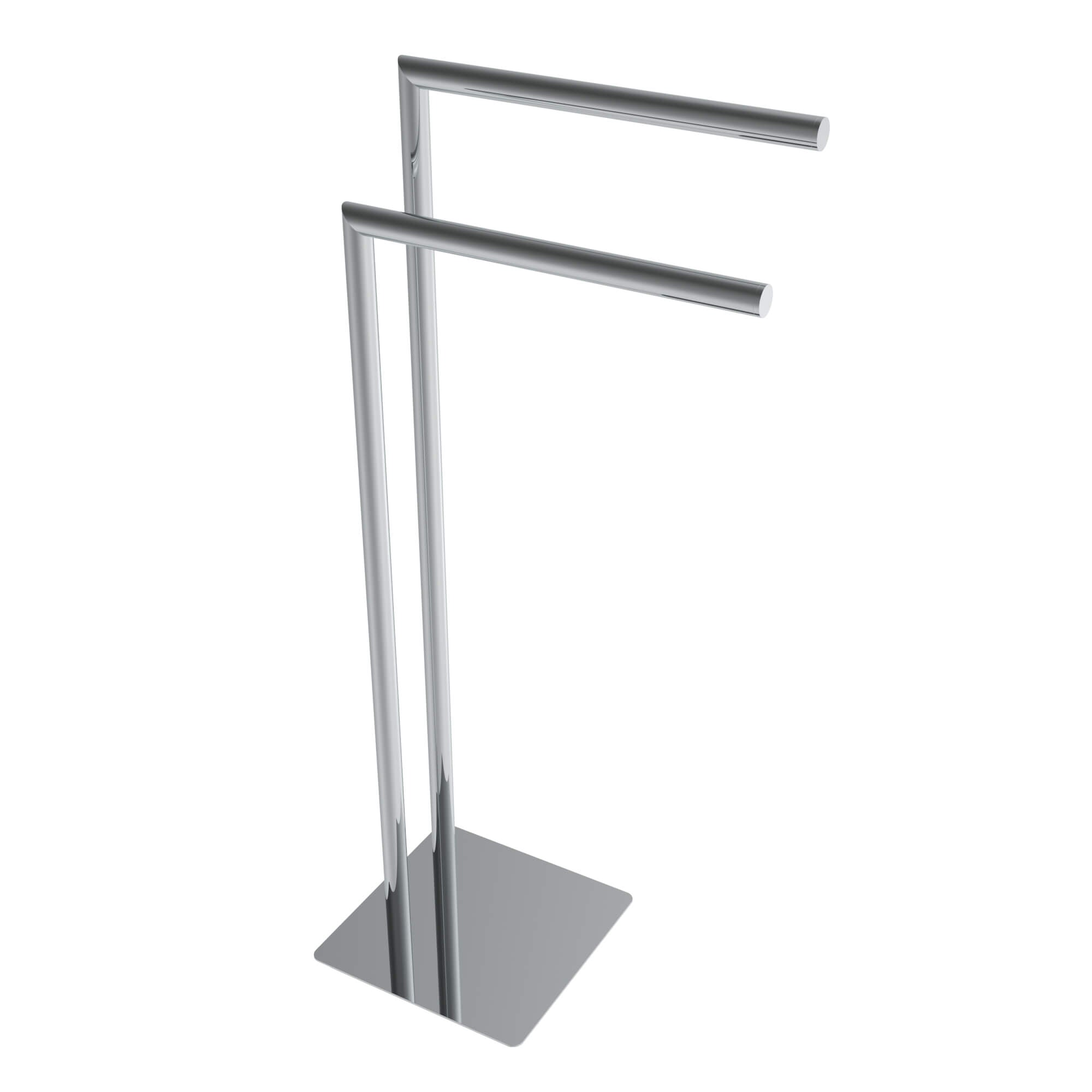 Porte-serviettes double rond autoportant - Chrome