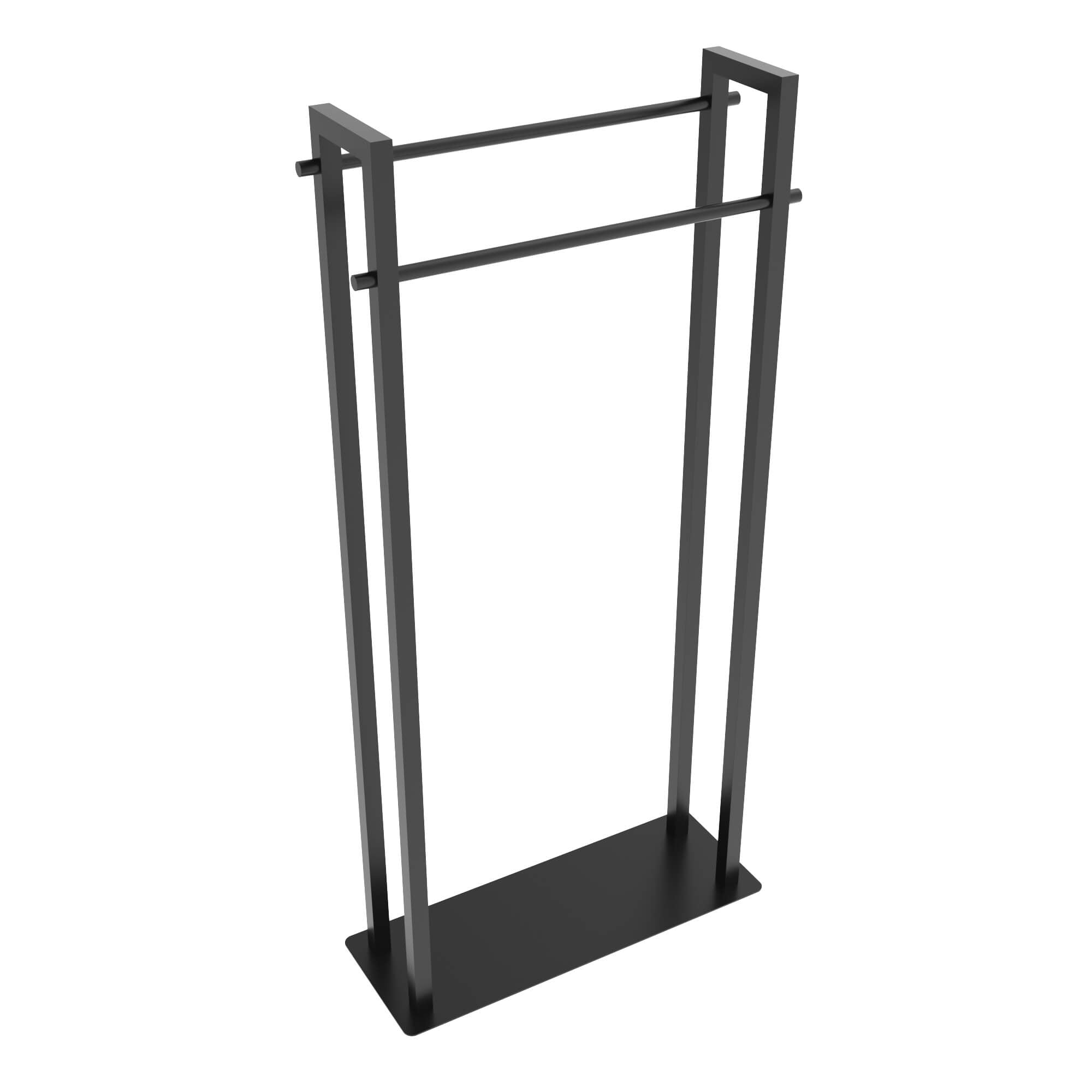 Porte-serviettes carré sur pied - Noir mat