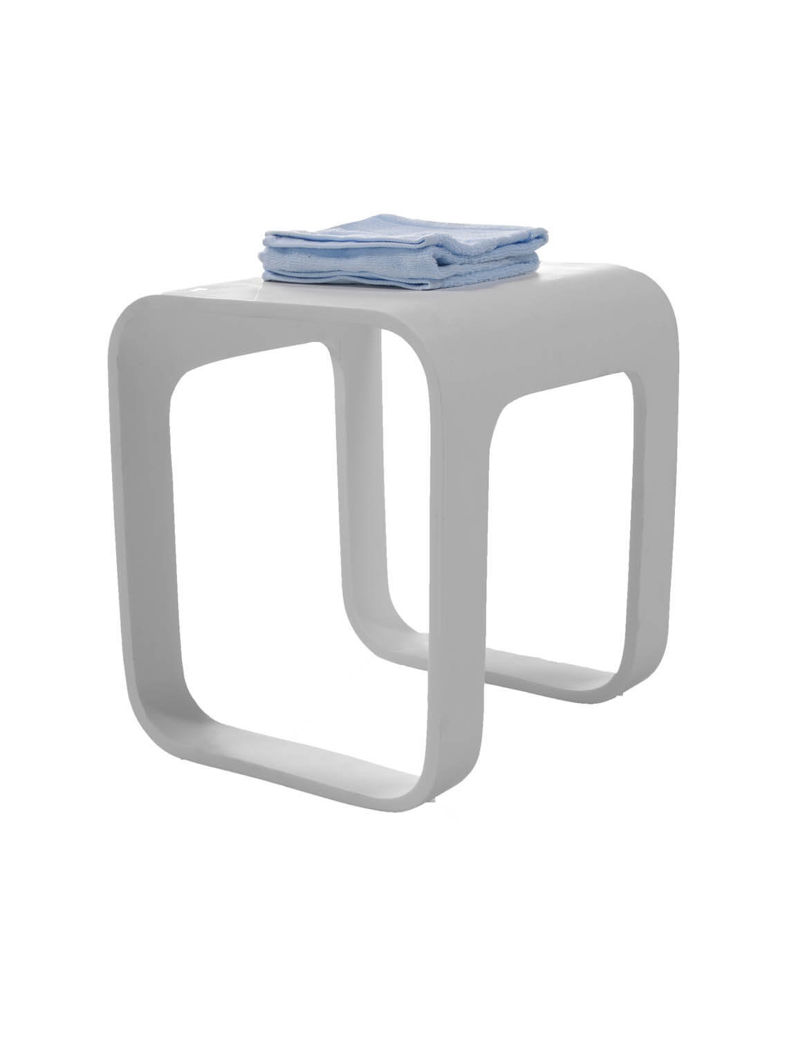 Tabouret de douche – Blanc brillant