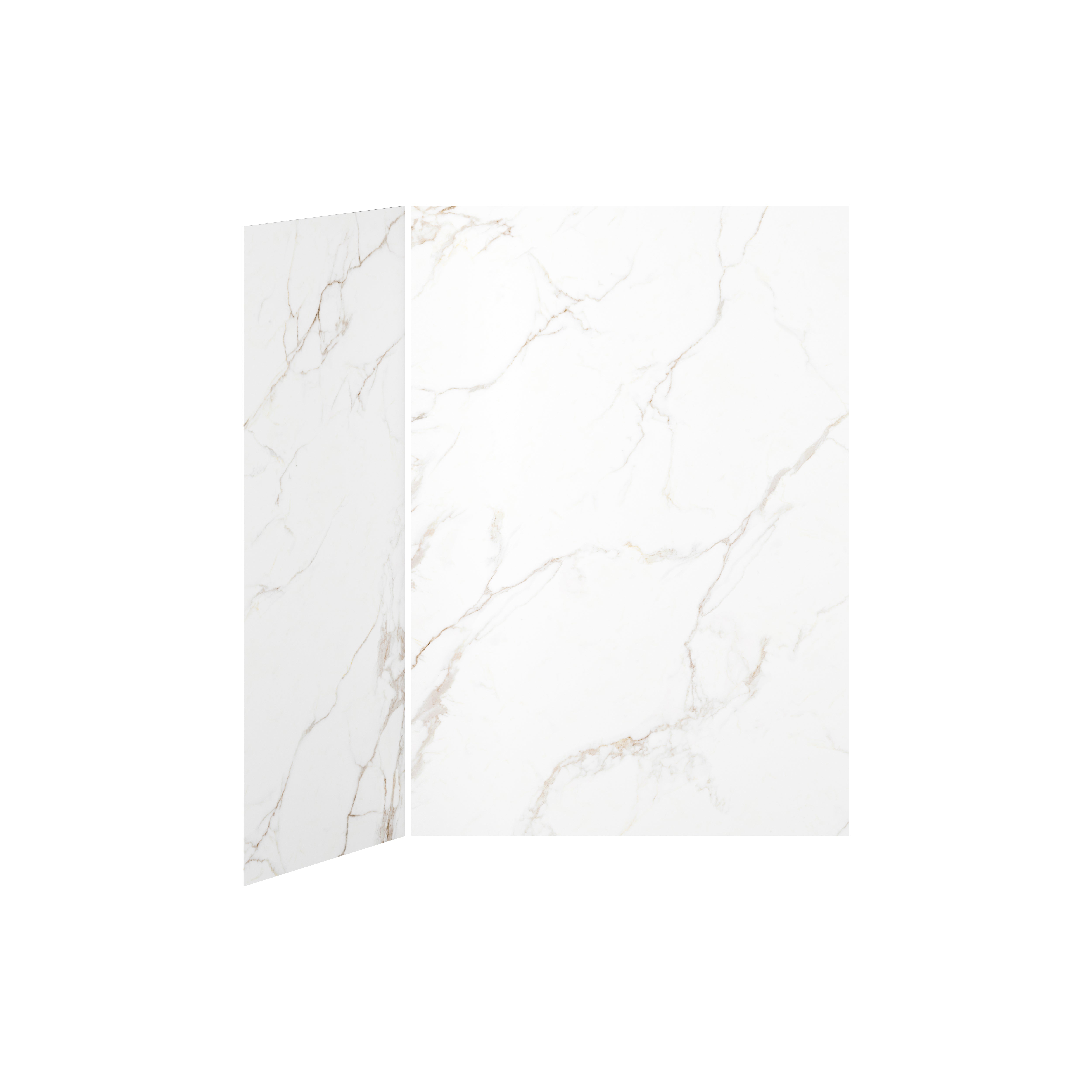60x36 Minéraux Doré #510 Ensemble de Murs de Douche 2 Panneaux 60x36 pour Installation de Coin - Minéraux Doré #510 Lustré