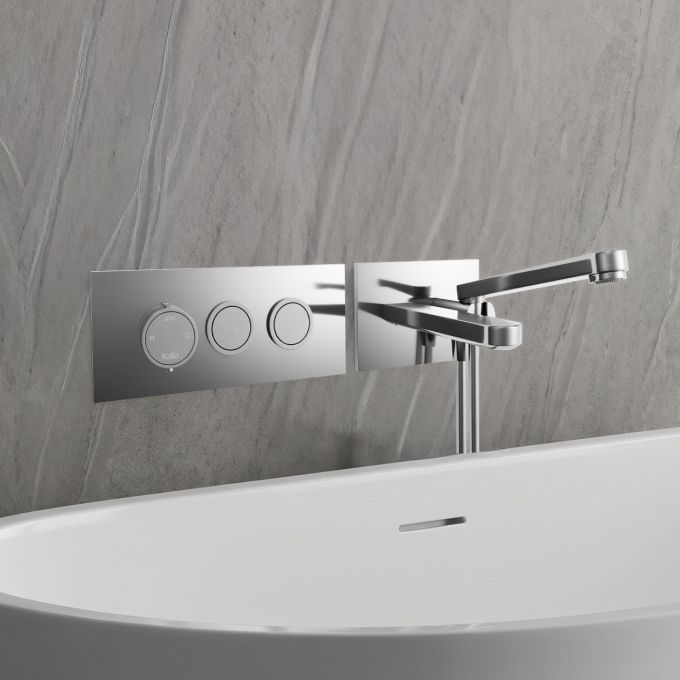 STEN Robinet mural pour baignoire avec valve thermostatique 1/2'' de type T/P AQUATONIK™ à boutons-poussoirs 2 voies