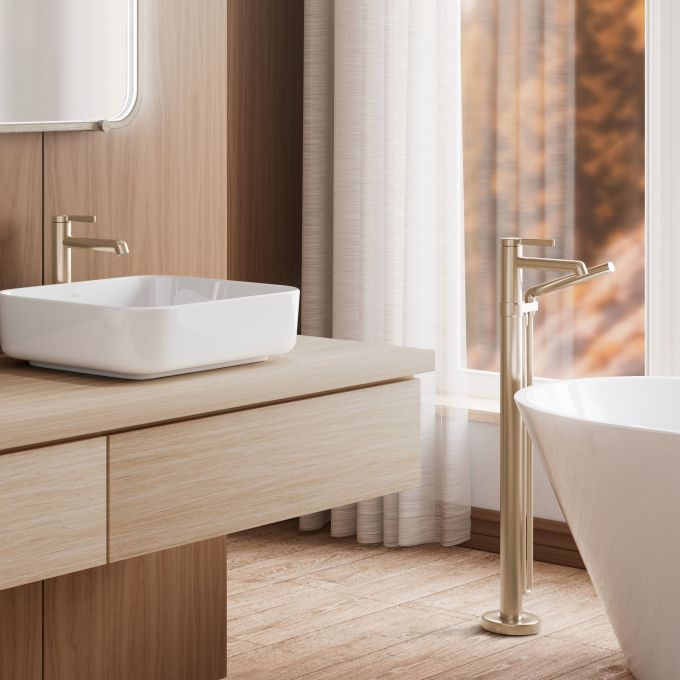 ELVA Robinet de plancher pour baignoire avec douchette - brut inclus
