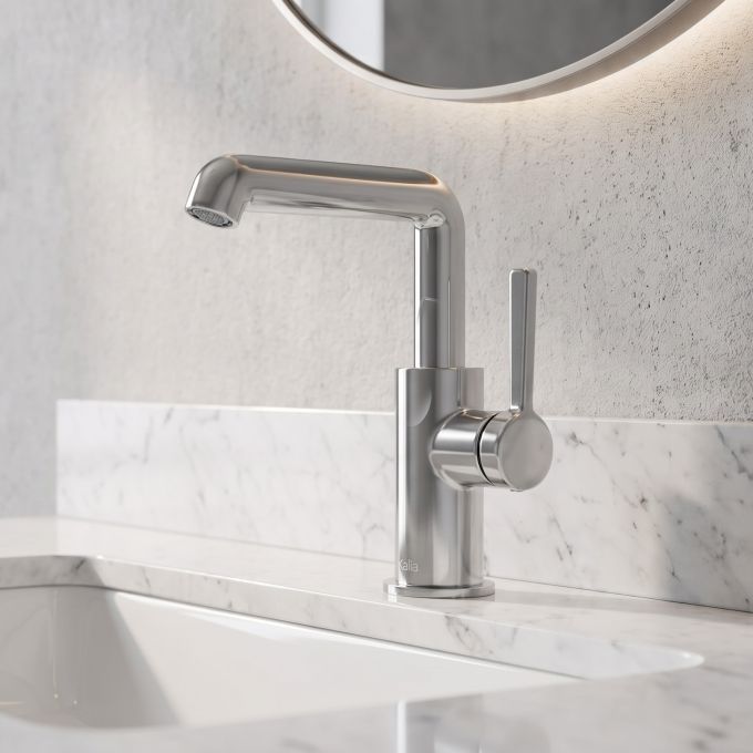 ELVA Robinet de lavabo monotrou avec poignée latérale sans drain