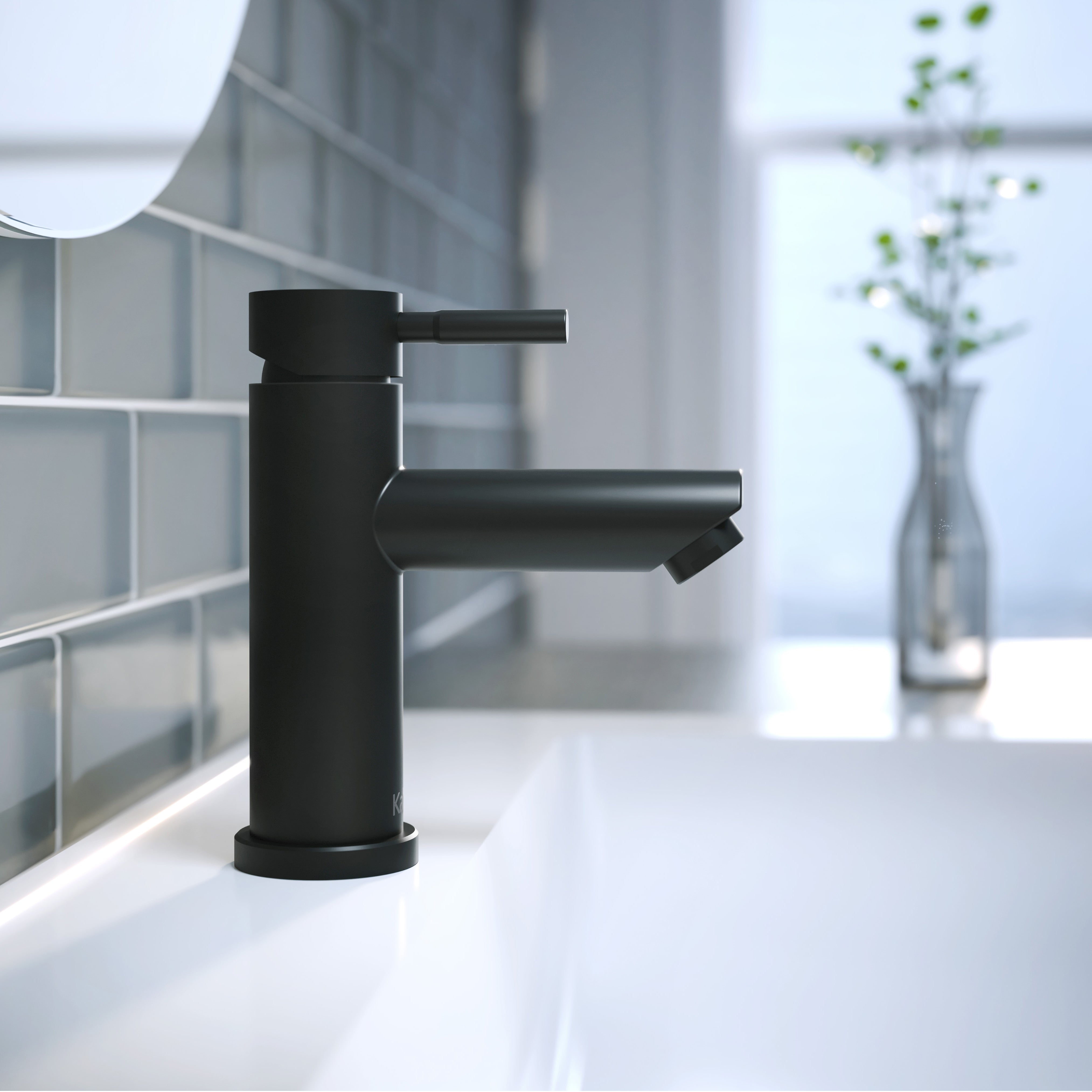 LIVIO™ Robinet Monotrou de Lavabo Sans Drain Noir Mat