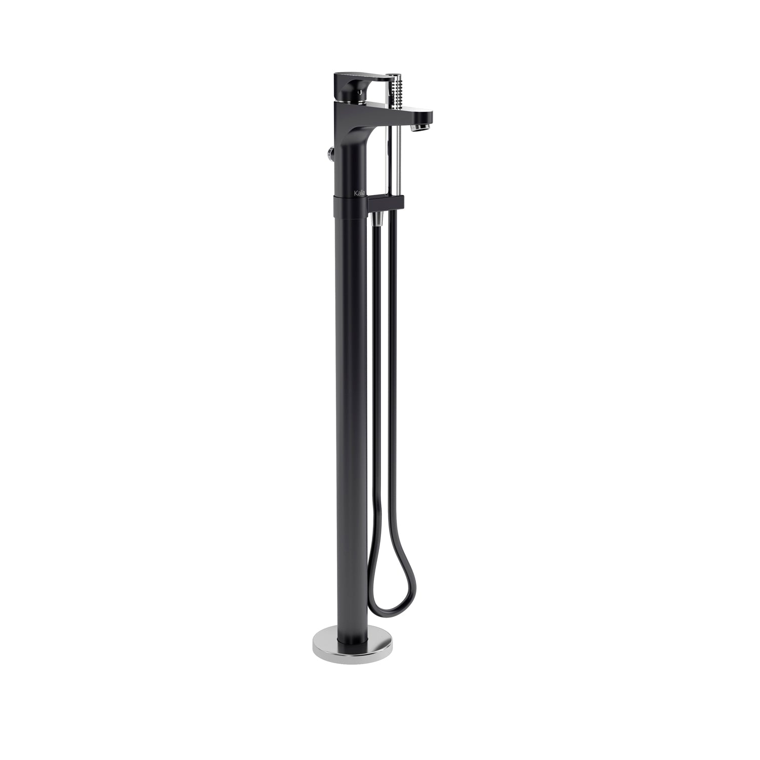 KONTOUR™ Robinet de Plancher pour Baignoire avec Douchette Noir/Chrome