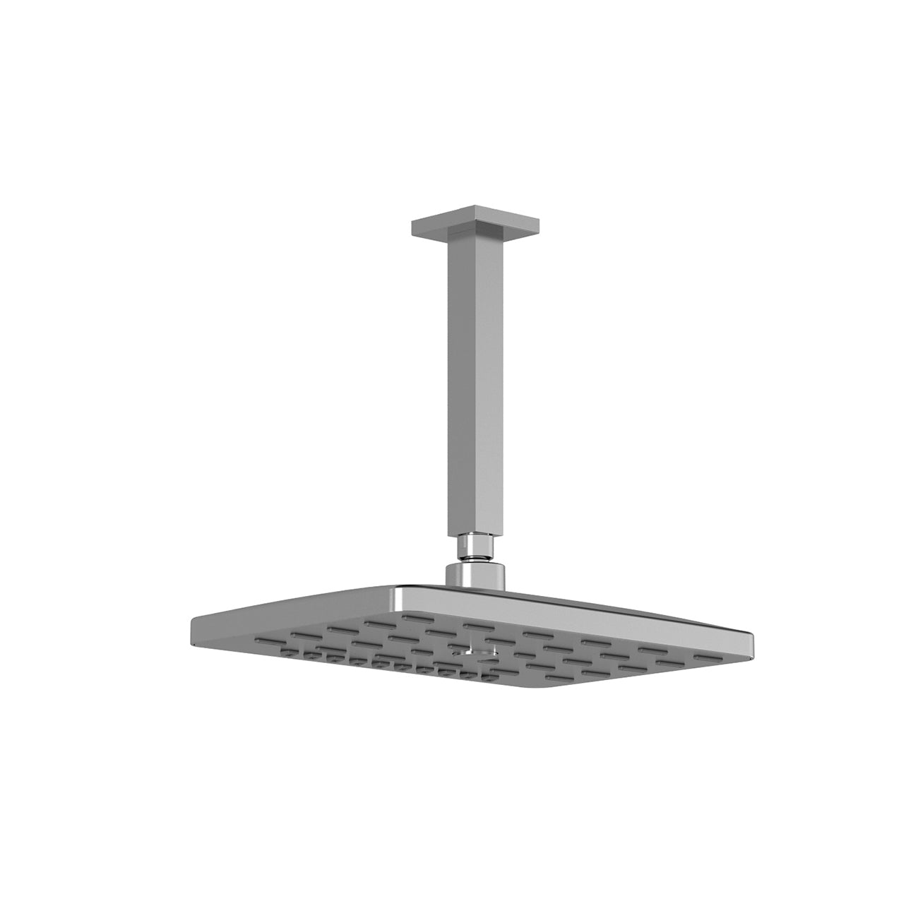 GRAFIK™ PREMIA Tête de Pluie Rectangulaire de 200mm x 320mm (7 ⅞'' x 12 ½'') avec Bras Vertical au Plafond de 203mm (8'') Chrome