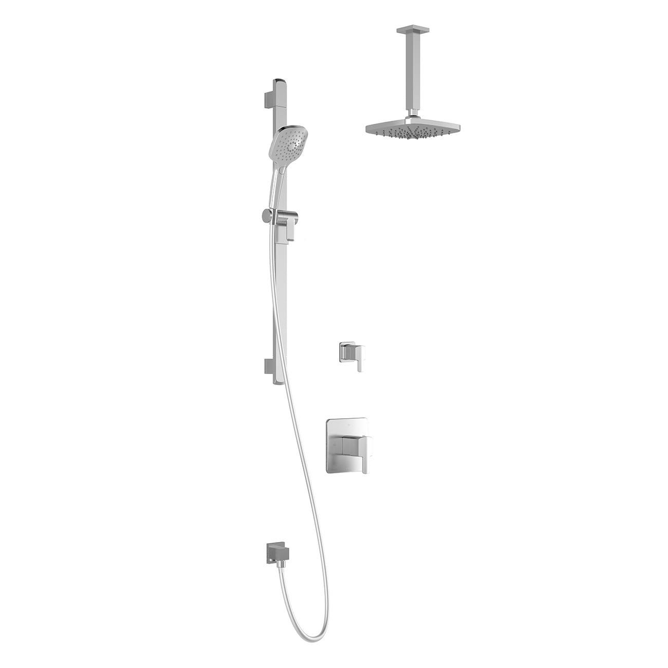 GRAFIK™ TD2 (Valves Non Incluses) : Système de Douche AQUATONIK™ T/P avec Bras Vertical Chrome