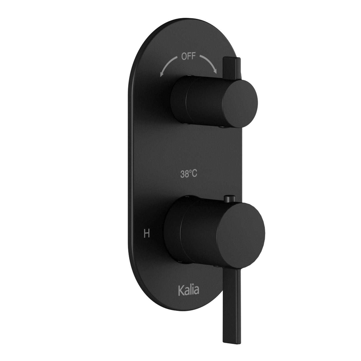 RoundOne™ Valve 1/2'' de Type T/P AQUATONIK™ avec Sélecteur Intégré 3 Voies et Finition Ronde Noir Mat