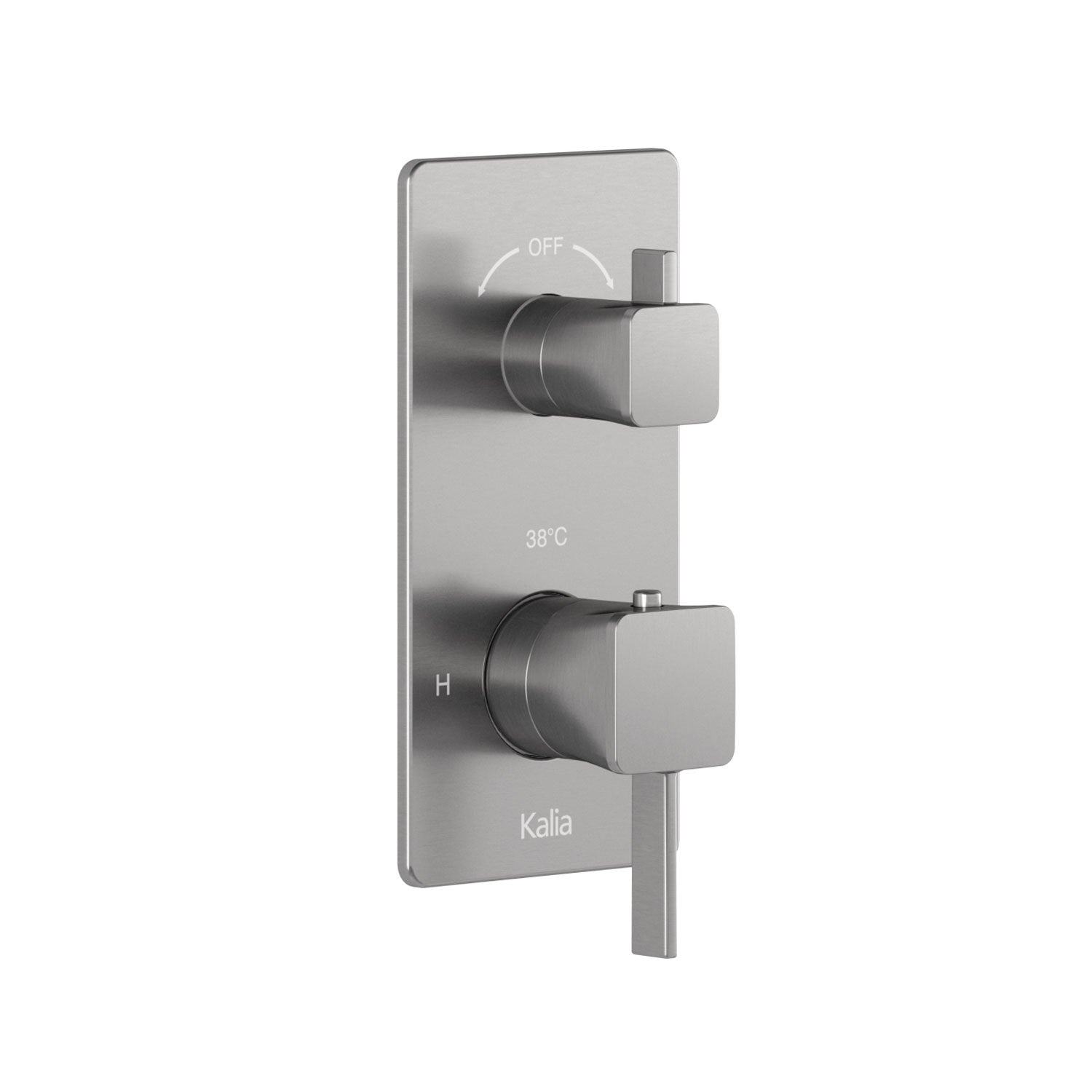 SquareOne™ Valve 1/2'' de Type T/P AQUATONIK™ avec Sélecteur Intégré 2 Voies et Finition Carrée Nickel Pur PVS
