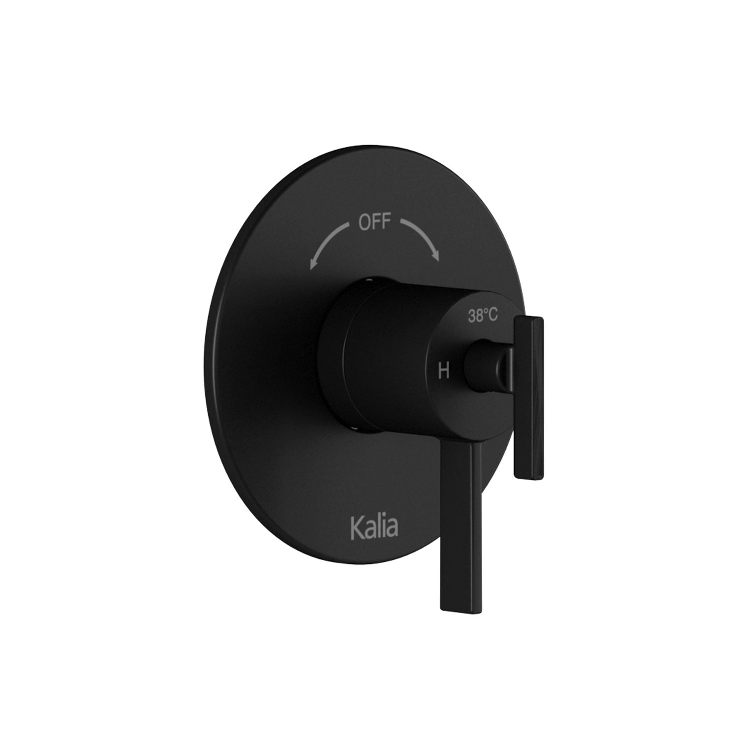RoundOne™ Valve Coaxiale 1/2'' de Type T/P AQUATONIK™ avec Sélecteur Intégré 2 Voies et Finition Ronde Noir Mat