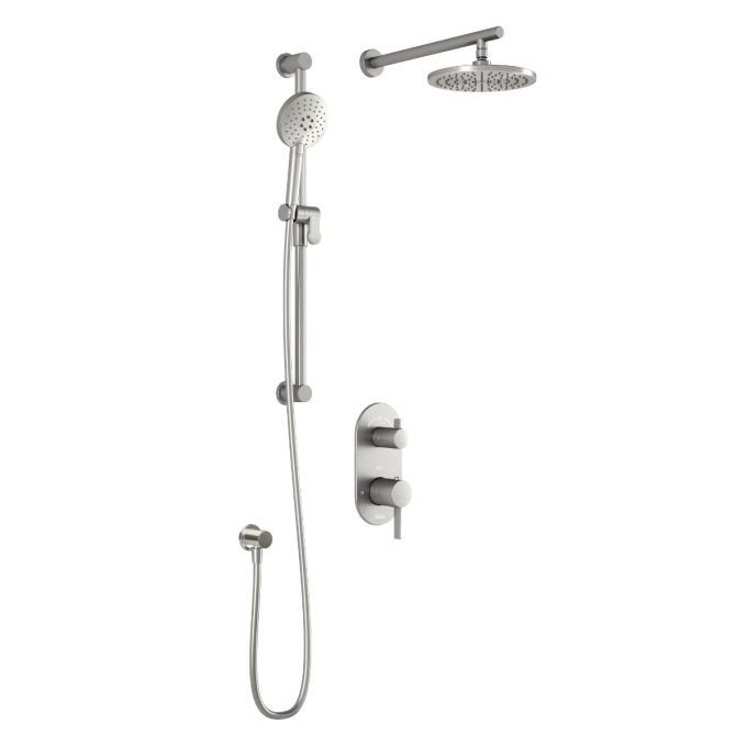 RoundOne™ TD2 : Système de Douche T/P AQUATONIK™ et Sélecteur avec Bras Mural