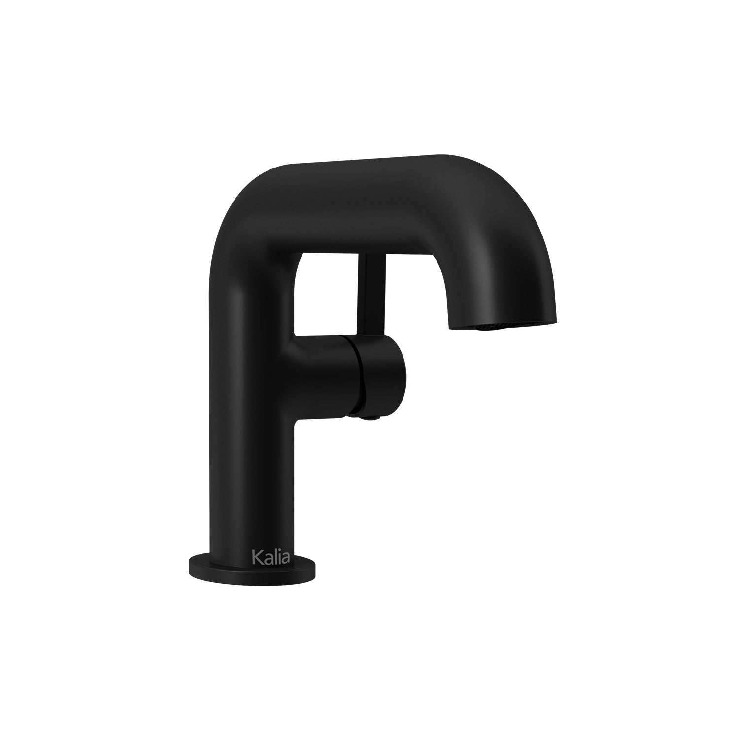 BASICO™ Robinet de Lavabo Monotrou avec Poignée à Levier Latérale (Sans Drain) Noir Mat