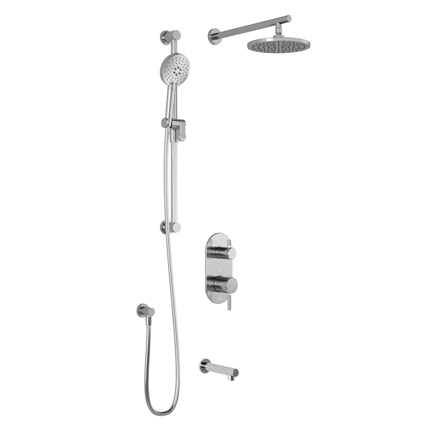 PRECISO™ TD3 (Valve Non Incluse) : Système de Douche T/P AQUATONIK™ et Sélecteur avec Bras Mural Chrome