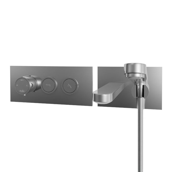 STEN Robinet mural pour baignoire avec valve thermostatique 1/2'' de type T/P AQUATONIK™ à boutons-poussoirs 2 voies