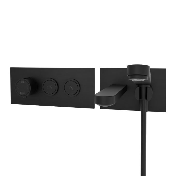 STEN Robinet mural pour baignoire avec valve thermostatique 1/2'' de type T/P AQUATONIK™ à boutons-poussoirs 2 voies