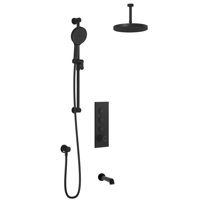 ELVA TB3 PLUS : Système de Douche T/P AQUATONIK™ Boutons-Poussoirs avec Bras Vertical