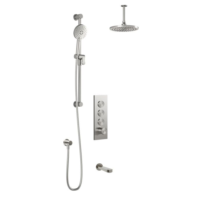 STEN TB3 : Système de Douche T/P AQUATONIK™ Boutons-Poussoirs avec Bras Vertical