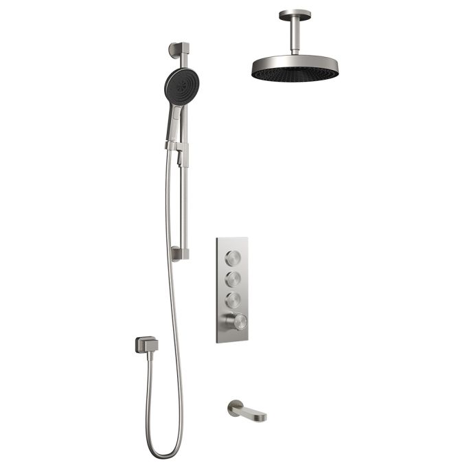 STEN TB3 PREMIA : Système de Douche T/P AQUATONIK™ Boutons-Poussoirs avec Bras Vertical