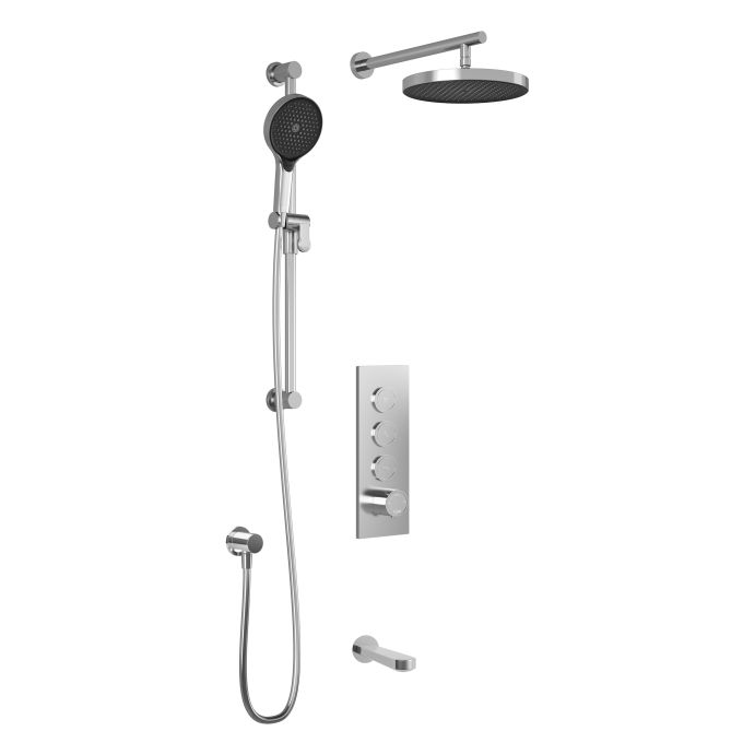 STEN TB3 PLUS (Valve Non Incluse) : Système de Douche T/P AQUATONIK™ Boutons-Poussoirs avec Bras Mural