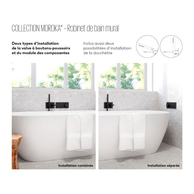 MOROKA
Wall-mount Tub Filler with Push-Button Valve