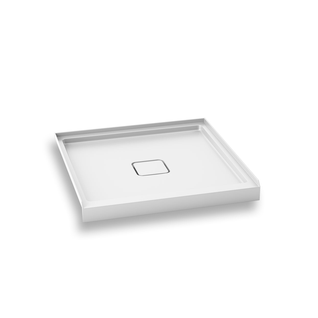 KOVER™ 36x36 Base de Douche Carrée en Acrylique 36x36 avec Bride de Carrelage Intégrée sur 3 Murs