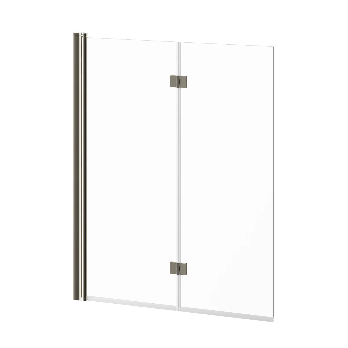 FLIP™ 90° Écran de Baignoire à Pivot Sans Cadre 2 Panneaux 46'' x 56'' Noir Mat Verre Clair