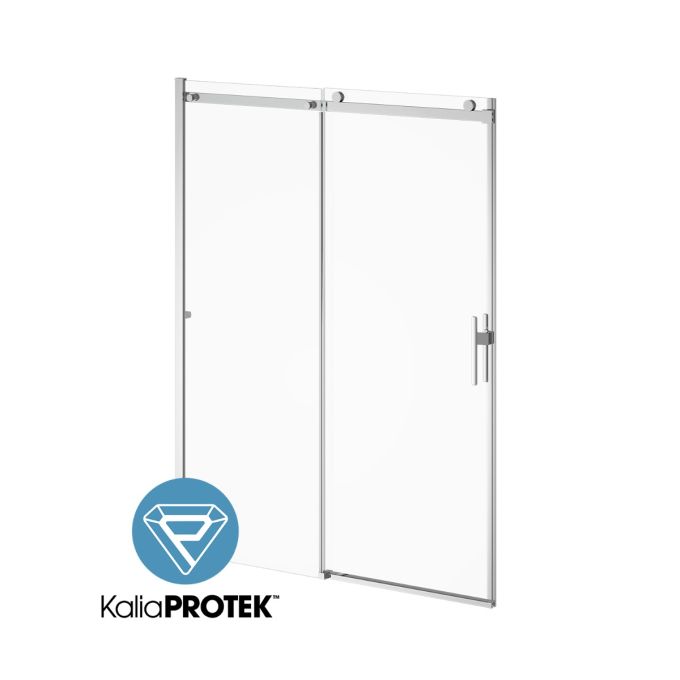 KONCEPT EVO avec KaliaProtek™ Porte de Douche Coulissante Verre Duraclean avec Film Protecteur - Panneau Mobile 60''x77'' pour Installation en Alcôve (Réversible)