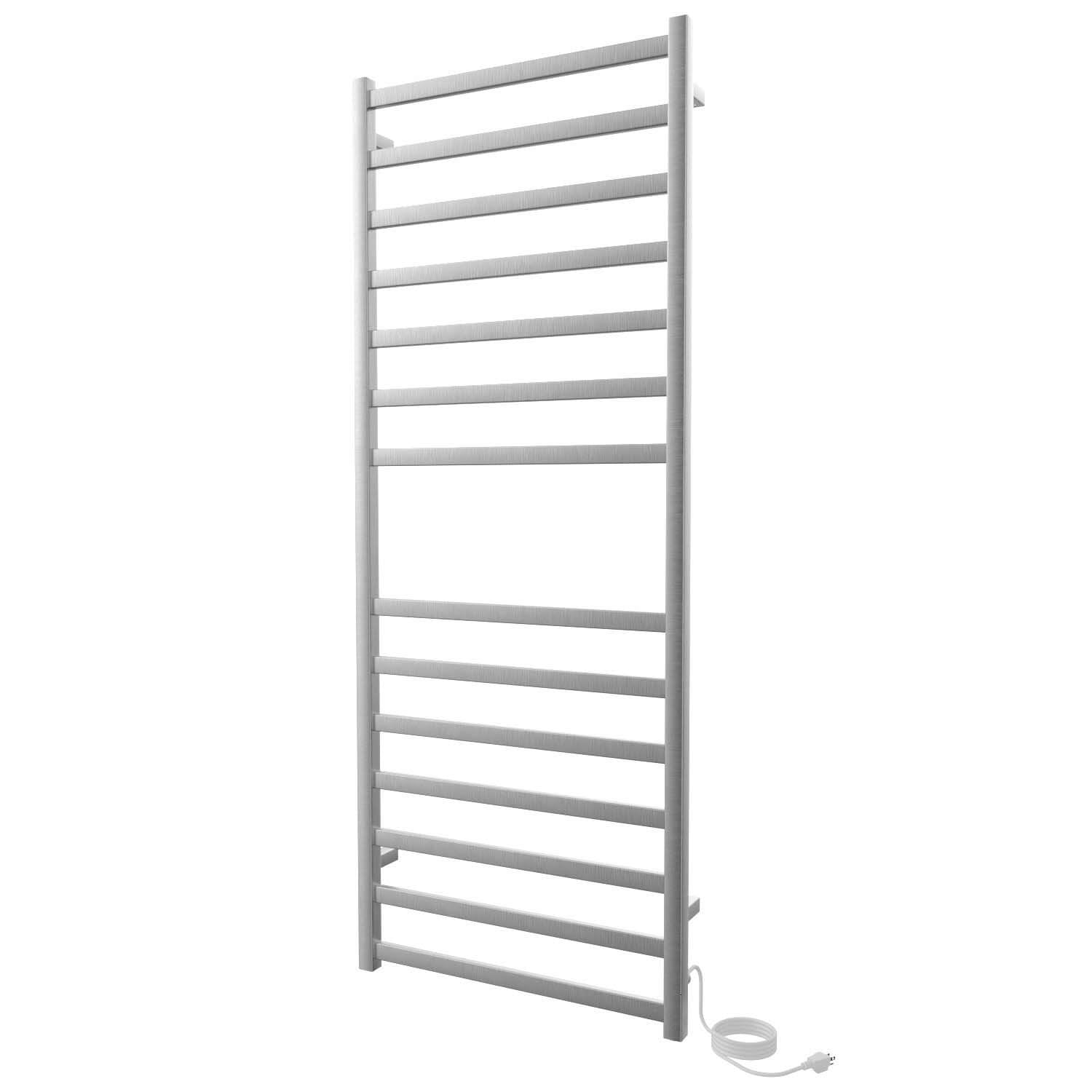 Chauffe-serviettes électrique carré Kontour 24" x 60" - Nickel brossé