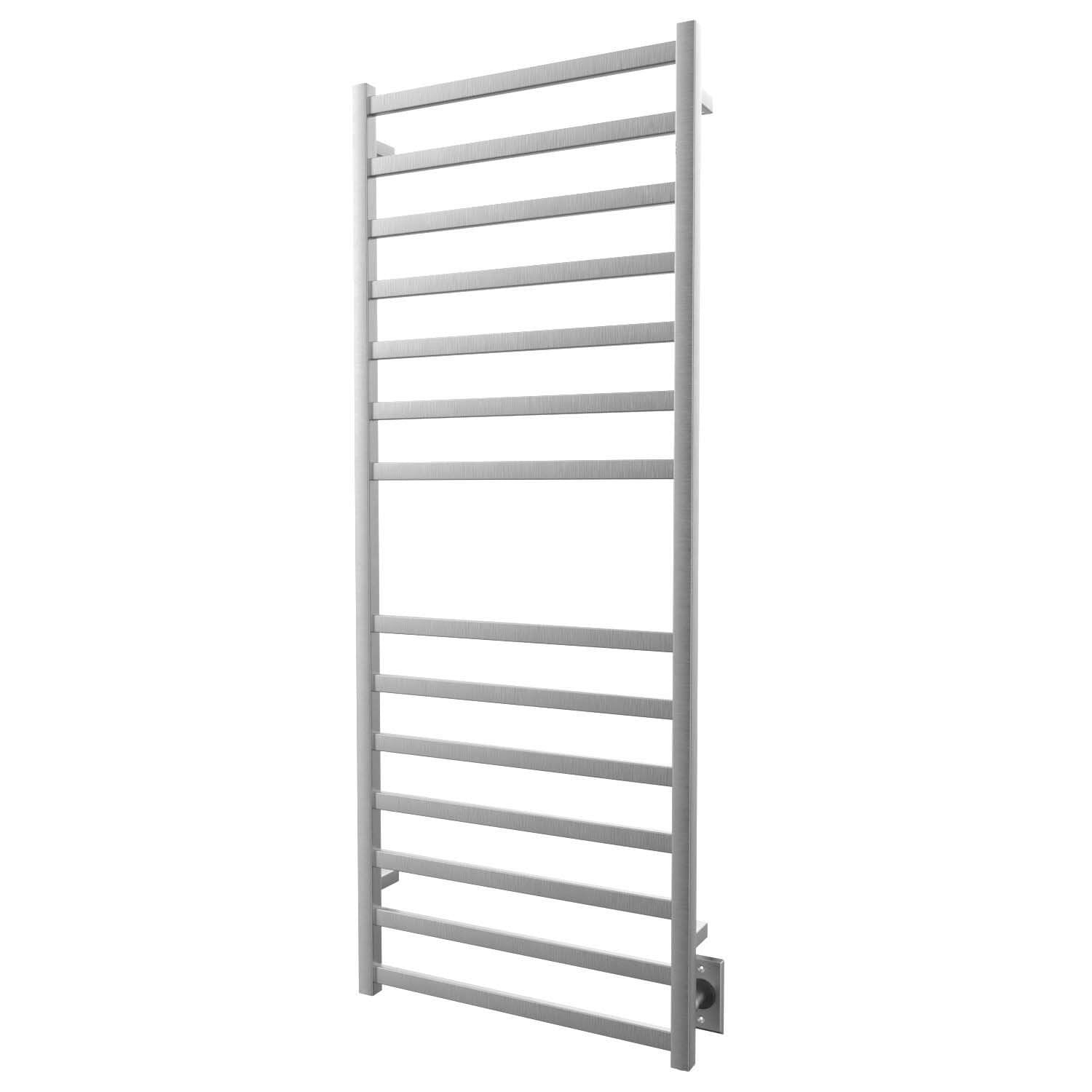 Chauffe-serviettes électrique carré Kontour 24" x 60" (61 x 152 cm) - Nickel brossé