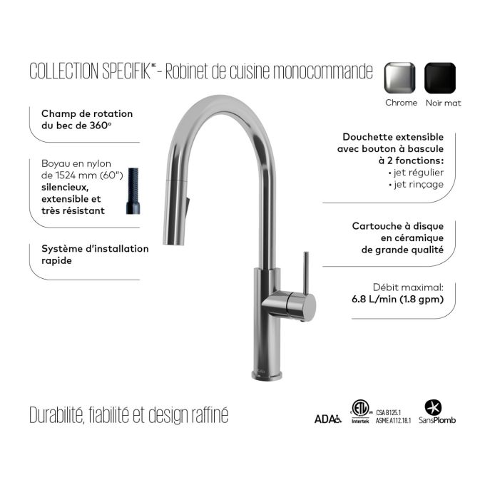 SPECIFIK Single handle kitchen faucet
