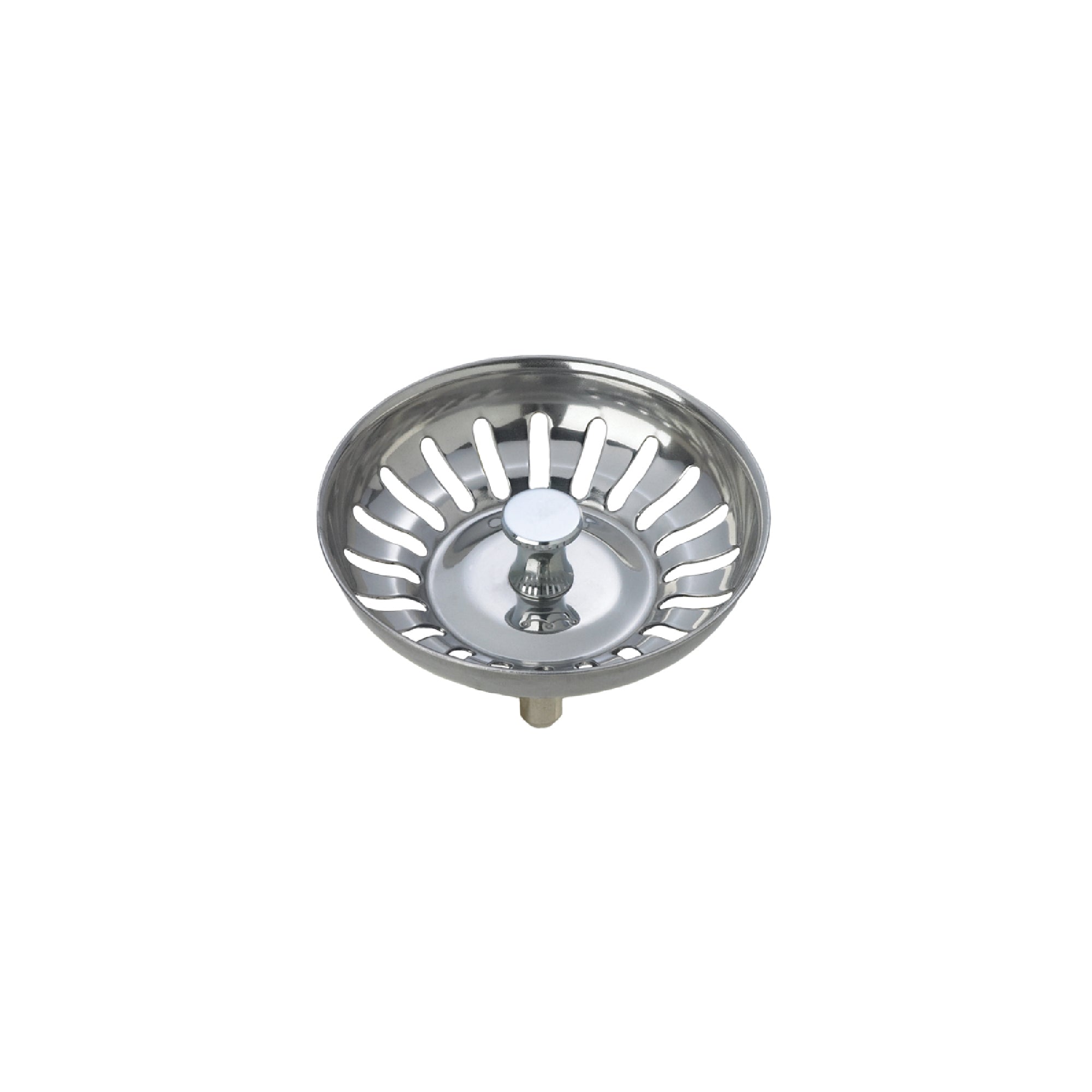 Family-sized stainless steel strainer basket in clam shell packaging, 1135B-CS