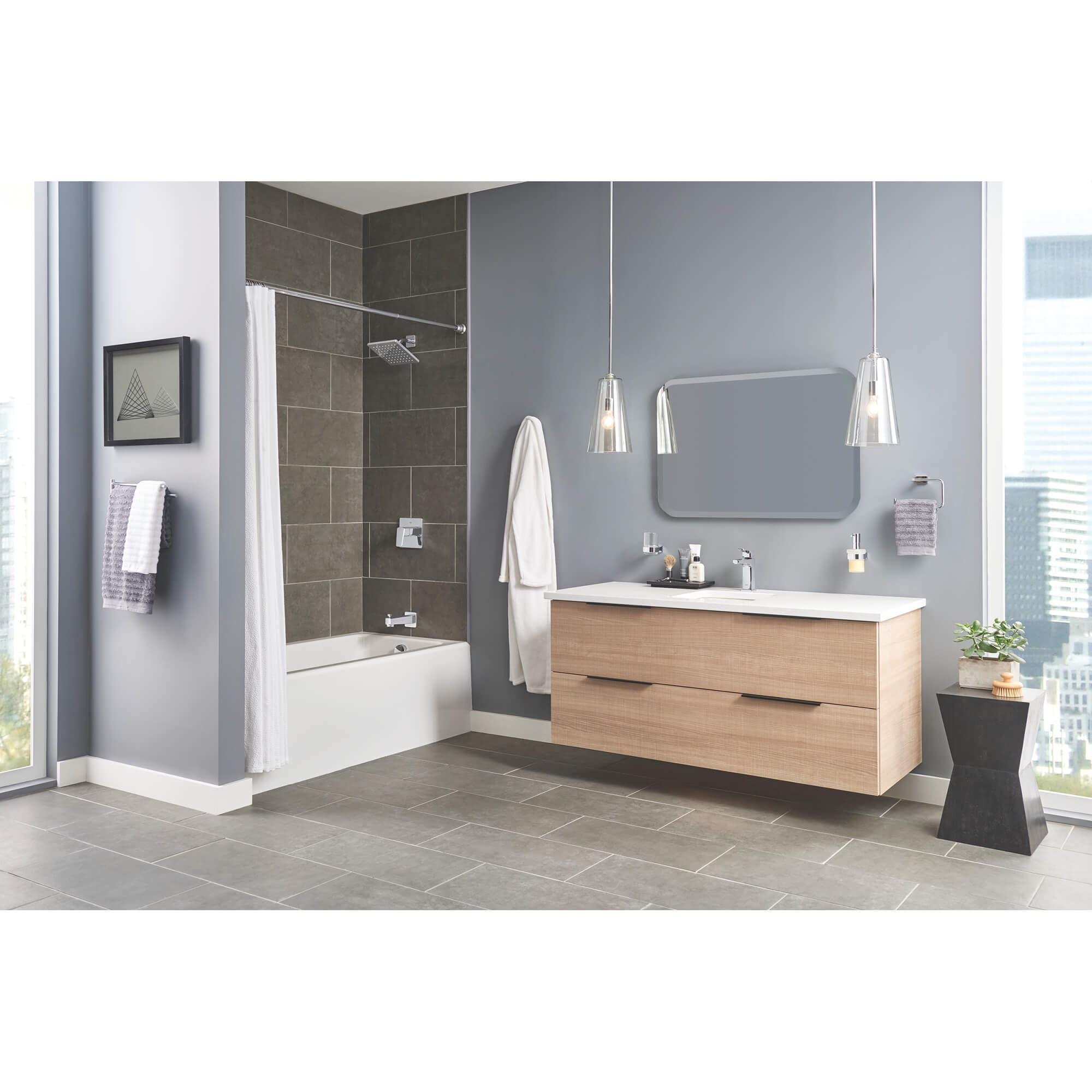 Essentials Cube Ensemble pour salle de bain principale, 4 en 1