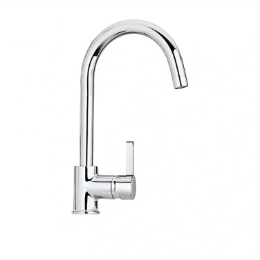 Single-spray swivel kitchen faucet