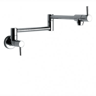 Wall-mounted pull-down kitchen faucet
