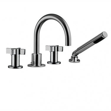 Robinet de bain 4 morceaux avec douchette