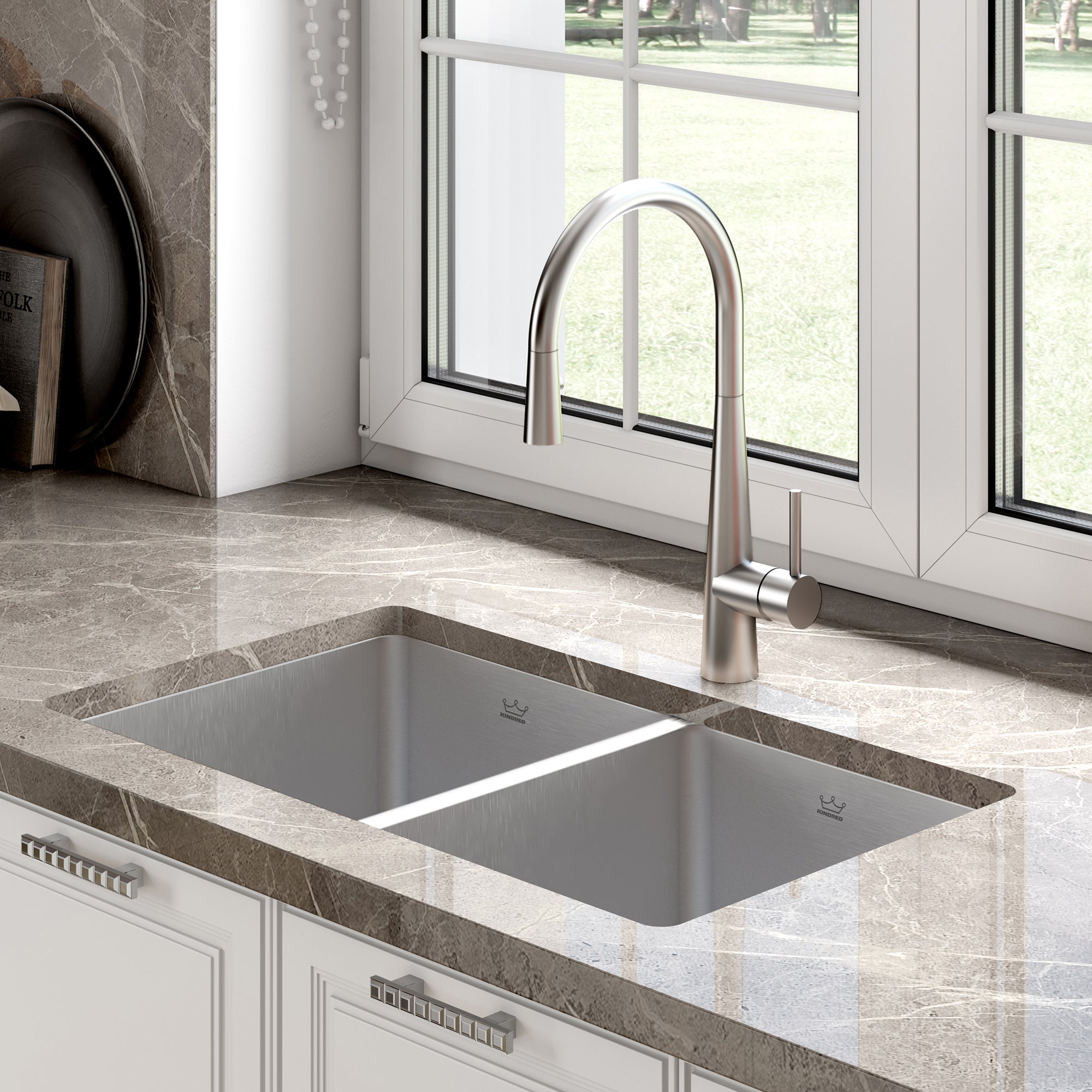 Évier en inox 2 cuvettes Kindred