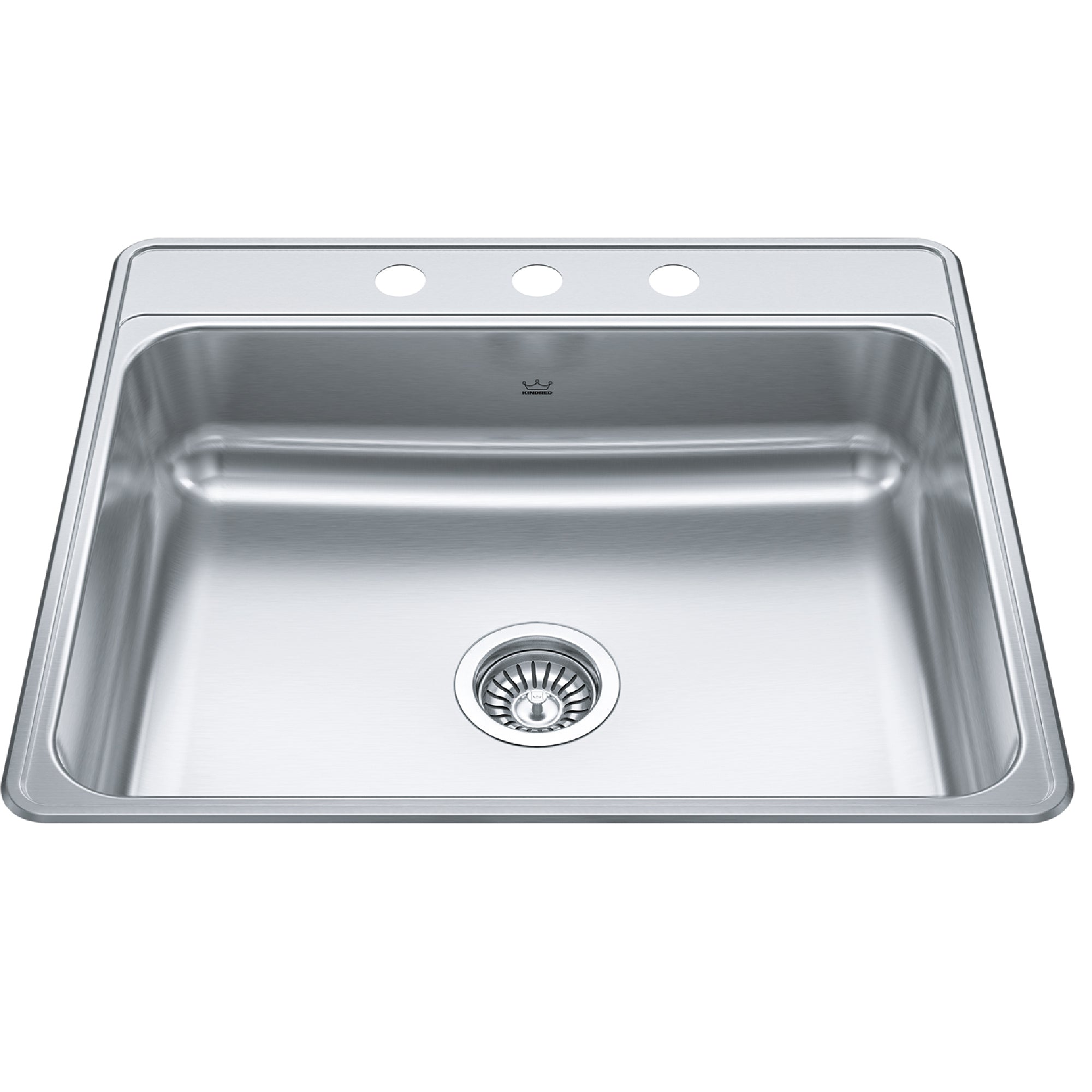 Creemore 25 inch LR x 22 inch Fb Drop In Single Bowl 3 Hole Stainless Steel Kitchen Sink