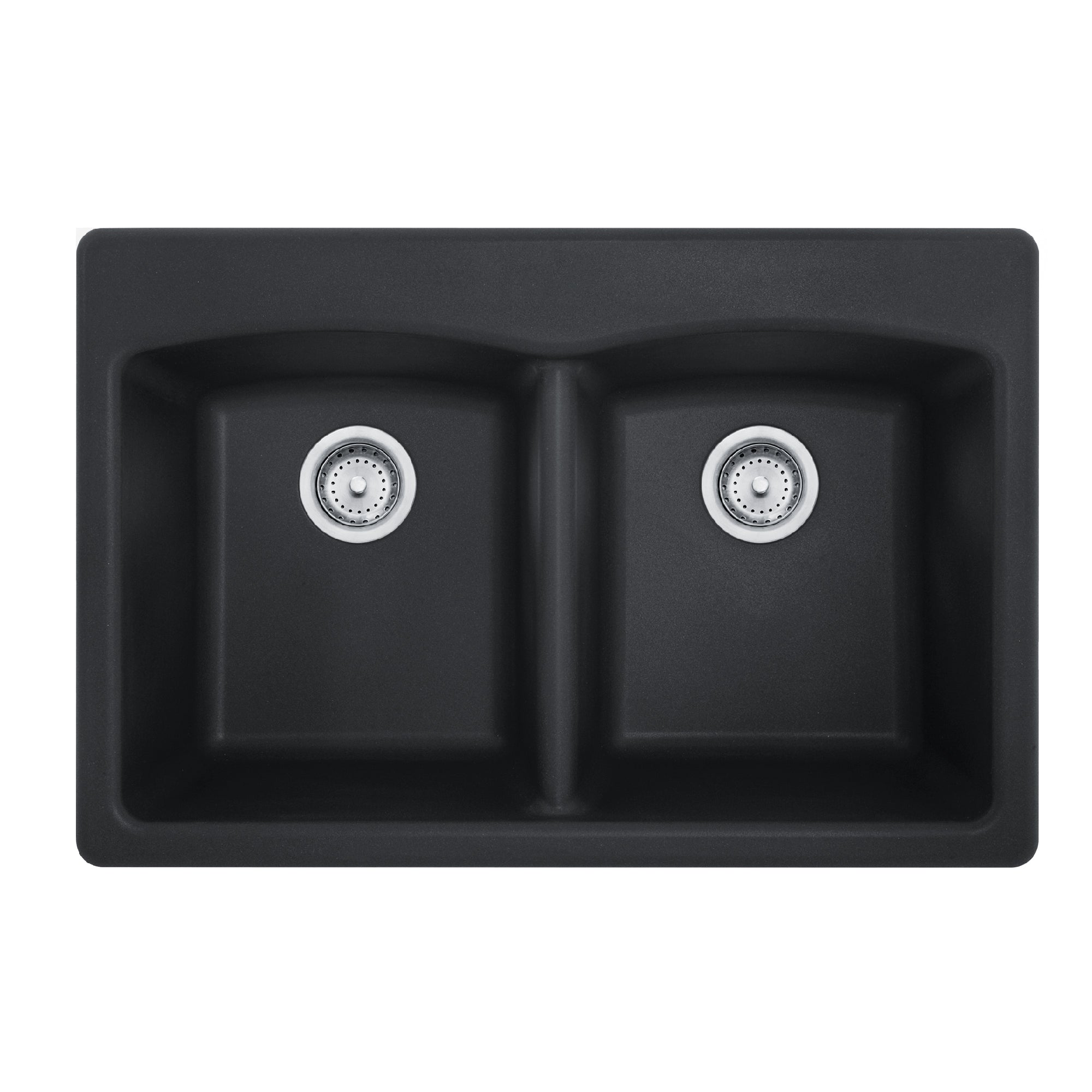 Franke Ellipse 33.0 in. x 22.0 in. Double Bowl Double Mount Granite Kitchen Sink - Edox33229-1-CA