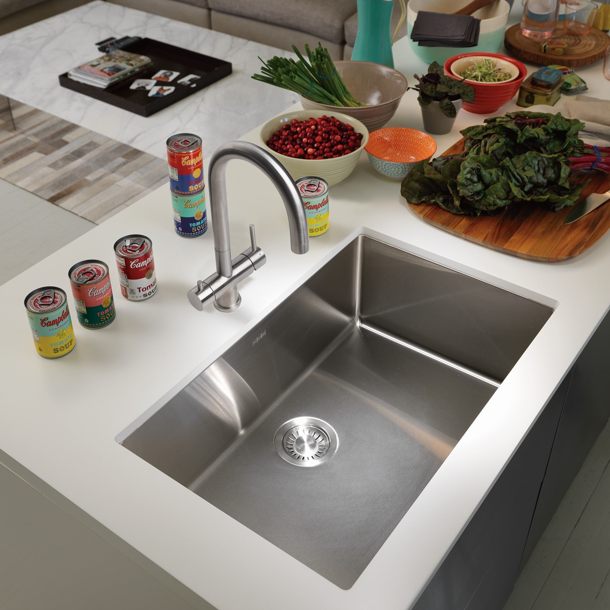 Franke Cube 31.5 in. x 17.7 in. 18 Gauge Stainless Steel Undermount Single Bowl Kitchen Sink - Cux110-30-CA