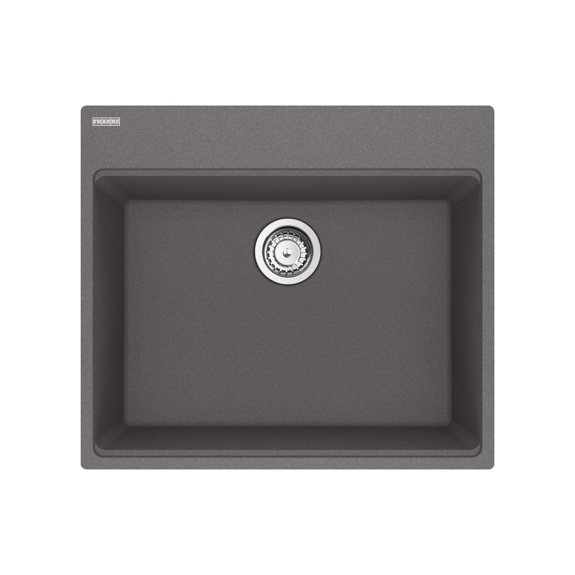 Franke Maris Topmount 25 pouces x 22 pouces en granit simple Bol de cuisine Évier de cuisine en pierre Gris