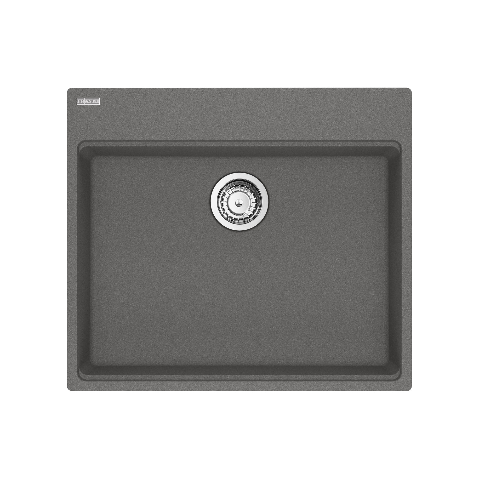 Franke Maris Topmount 25 pouces x 22 pouces Granite Ada Single Bowl Kitchen Sink in Stone Grey