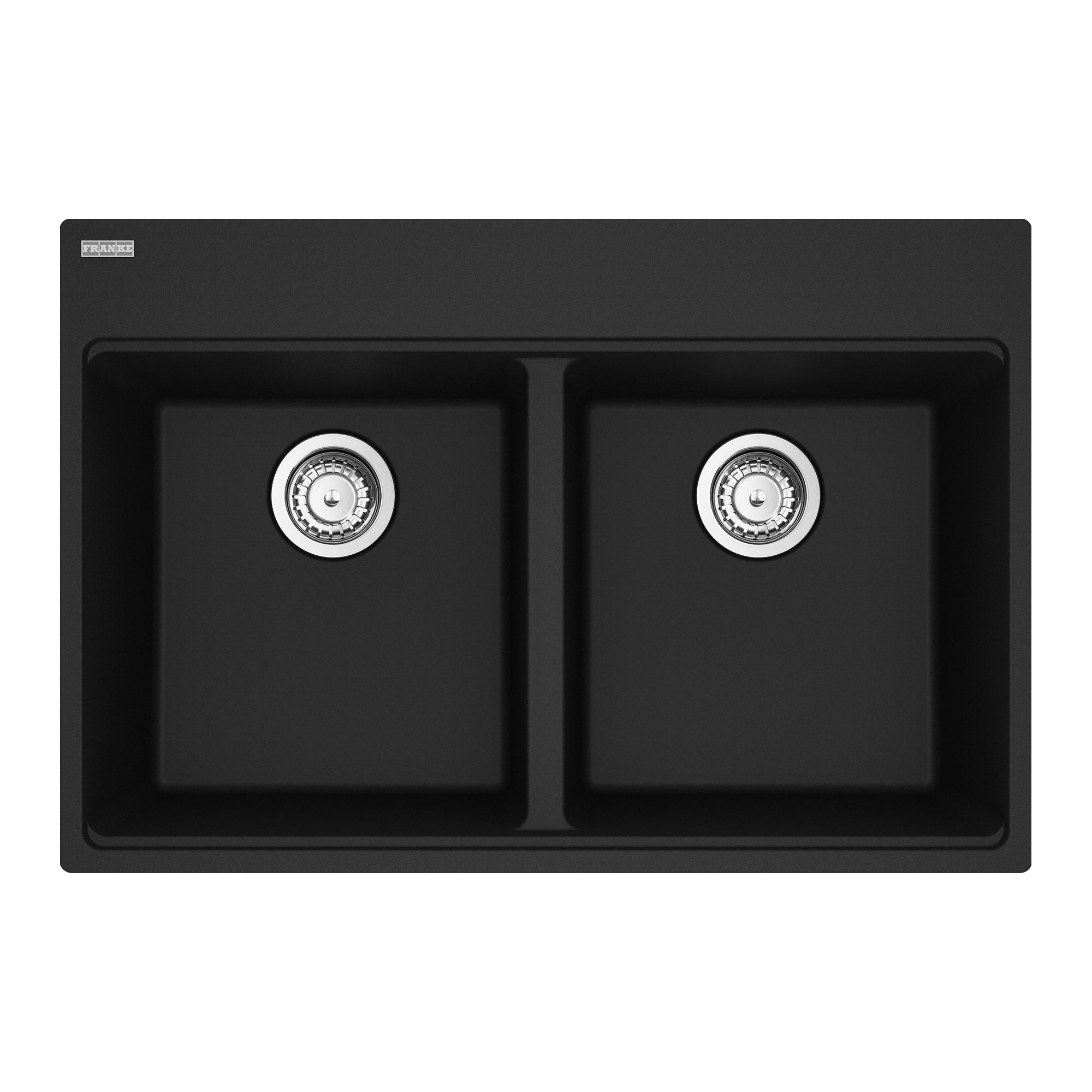 Franke Maris Topmount 33 pouces x 22 pouces Granite Double Bowl Kitchen Sink in Stone Grey