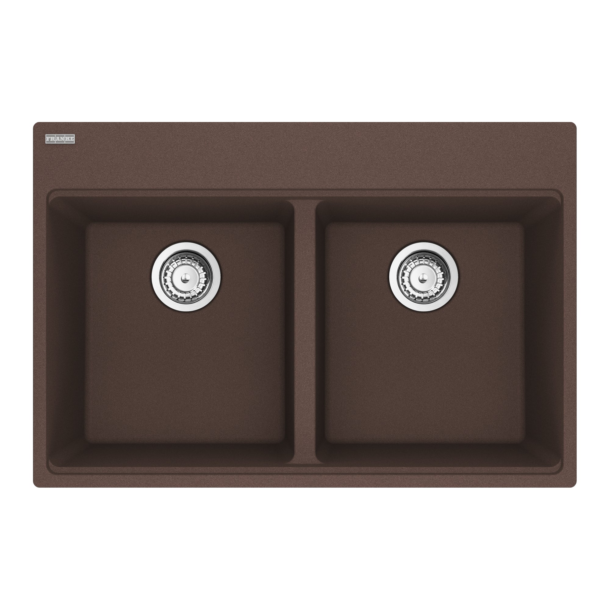 Franke Maris Topmount 33 pouces x 22 pouces Granite Double Bowl Kitchen Sink in Stone Grey