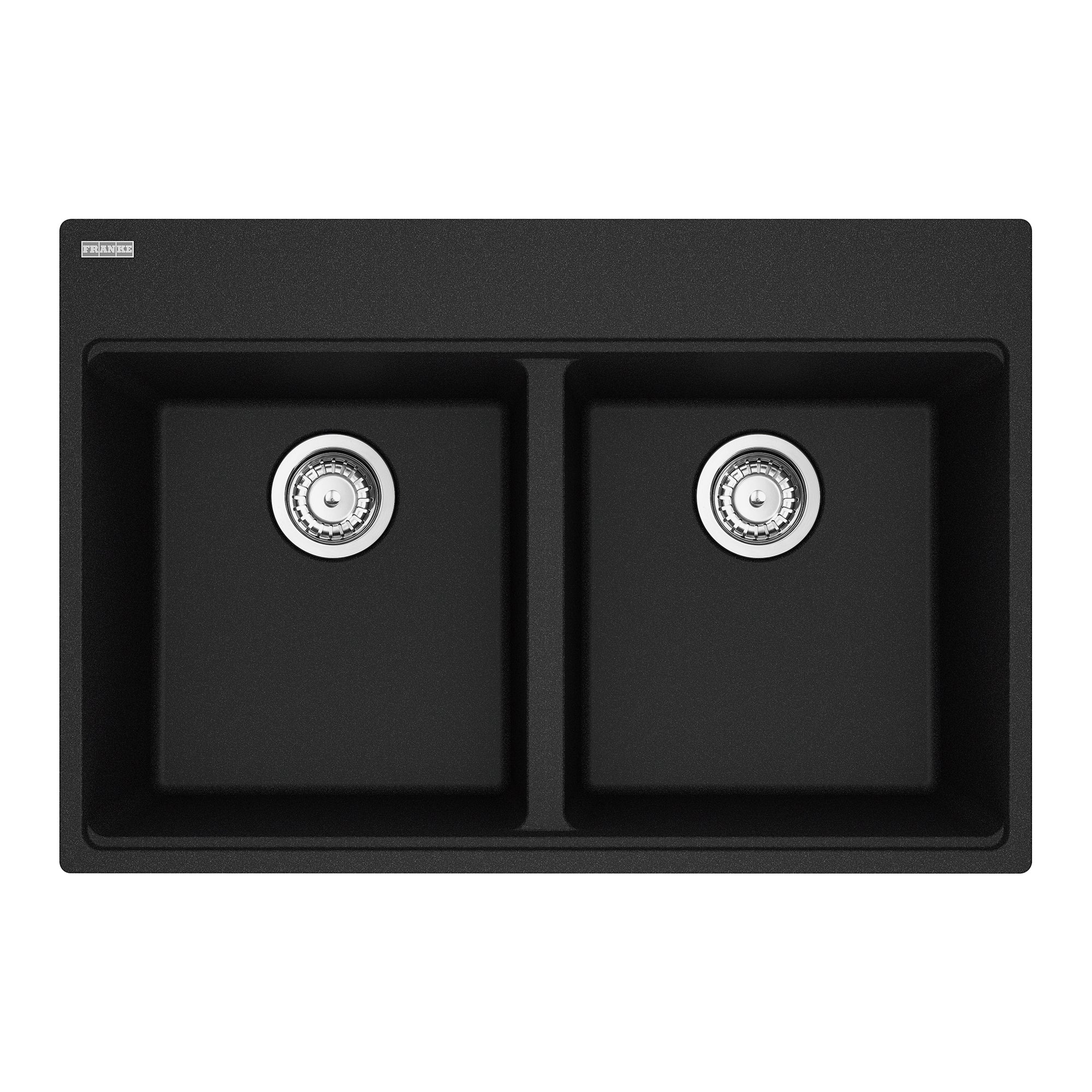 Franke Maris Topmount 33 pouces x 22 pouces Granite Double Bowl Kitchen Sink in Stone Grey