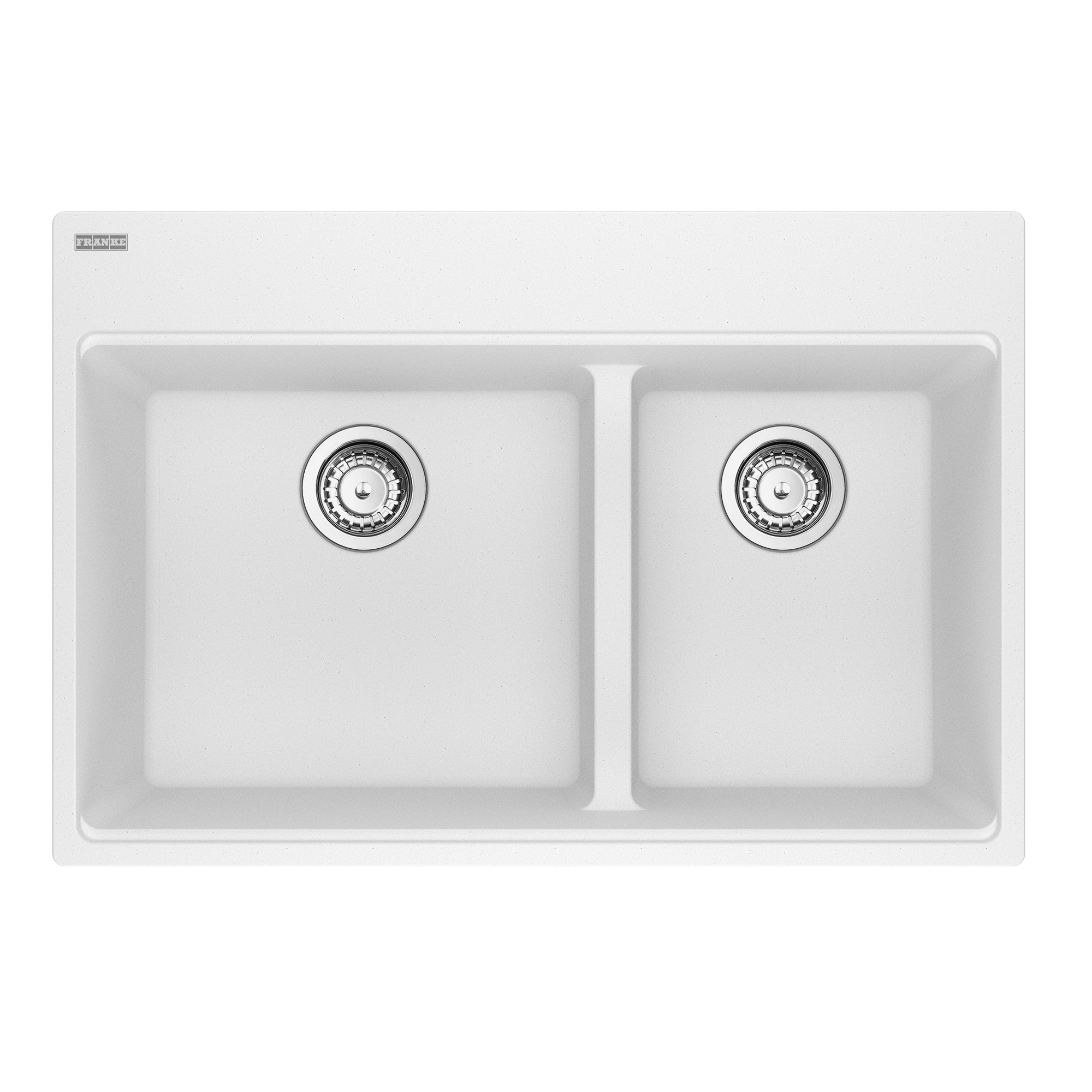 Franke Maris Topmount 31 pouces x 20,9 pouces en granit double bol évier de cuisine en pierre gris
