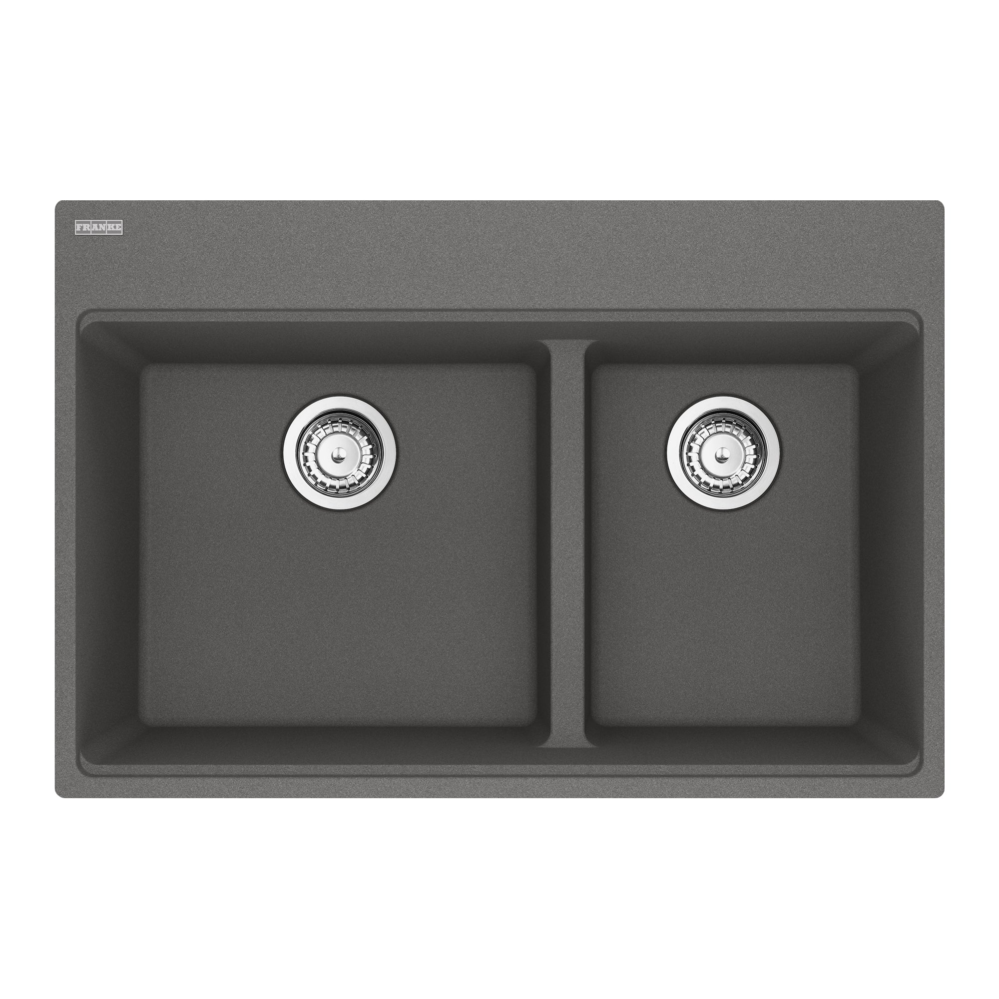 Franke Maris Topmount 31 pouces x 20,9 pouces en granit double bol évier de cuisine en pierre gris