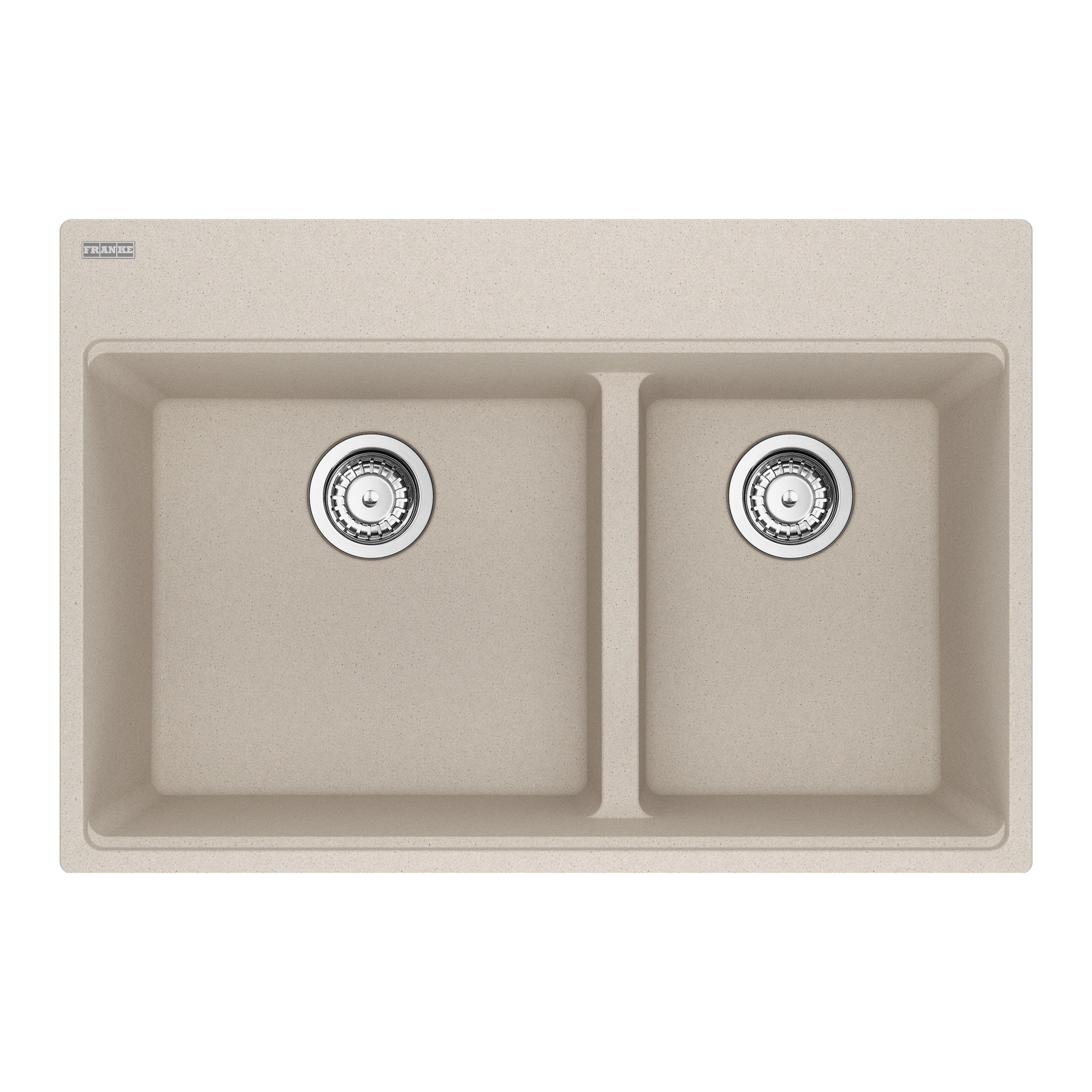Franke Maris Topmount 33 pouces x 22 pouces Granite Double Bowl Kitchen Sink in Stone Grey
