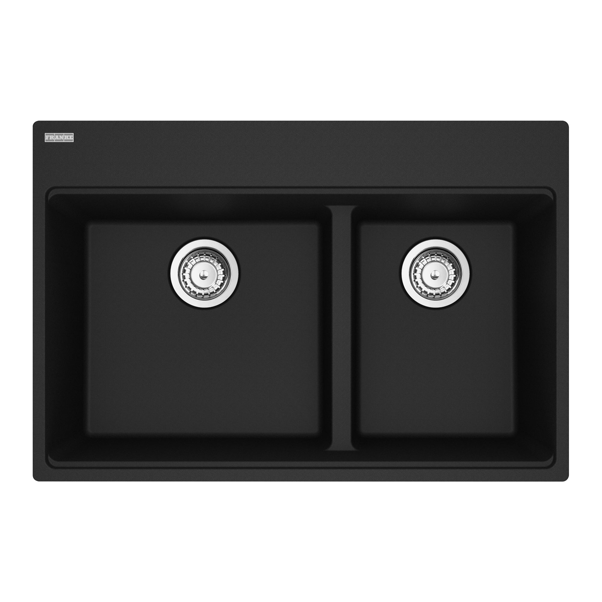 Franke Maris Topmount 33 pouces x 22 pouces Granite Double Bowl Kitchen Sink in Stone Grey