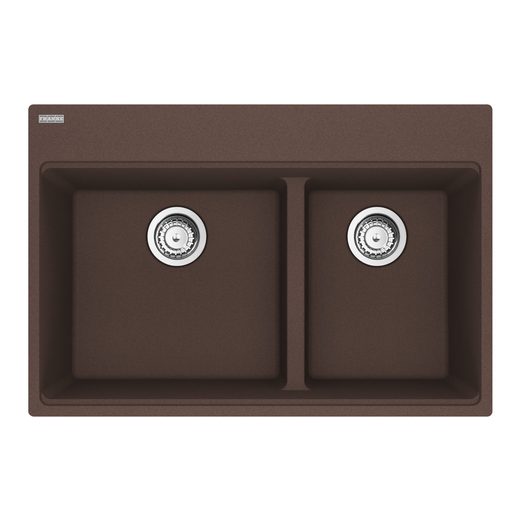 Franke Maris Topmount 33 pouces x 22 pouces Granite Double Bowl Kitchen Sink in Stone Grey